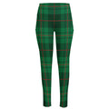 Green And Red Stewart Tartan Print High-Waisted Pocket Leggings