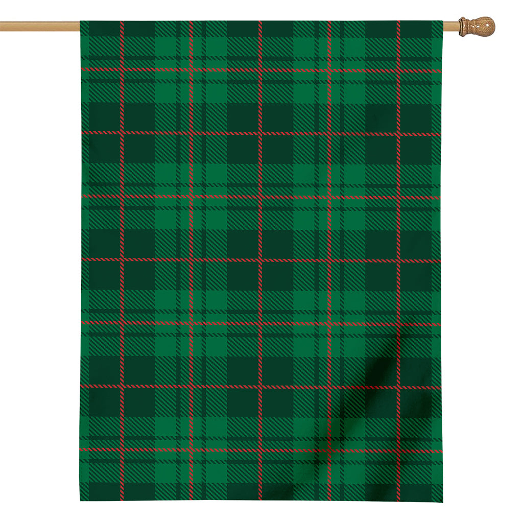 Green And Red Stewart Tartan Print House Flag