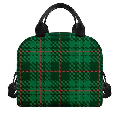 Green And Red Stewart Tartan Print Insulated Lunch Bag