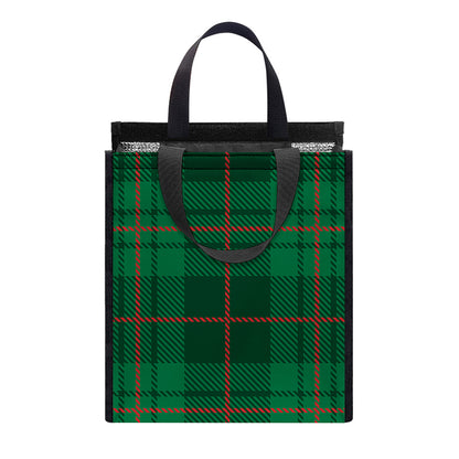 Green And Red Stewart Tartan Print Insulated Lunch Tote
