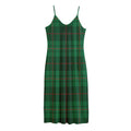 Green And Red Stewart Tartan Print Jersey Midi Cami Dress