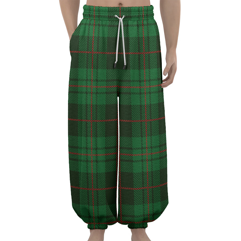 Green And Red Stewart Tartan Print Lantern Pants
