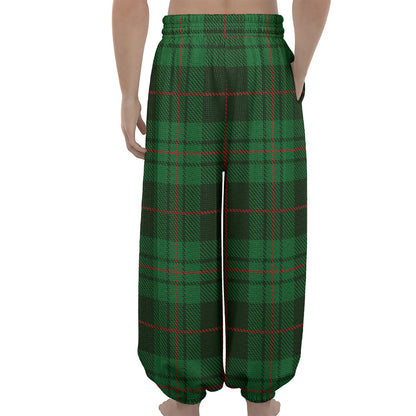 Green And Red Stewart Tartan Print Lantern Pants