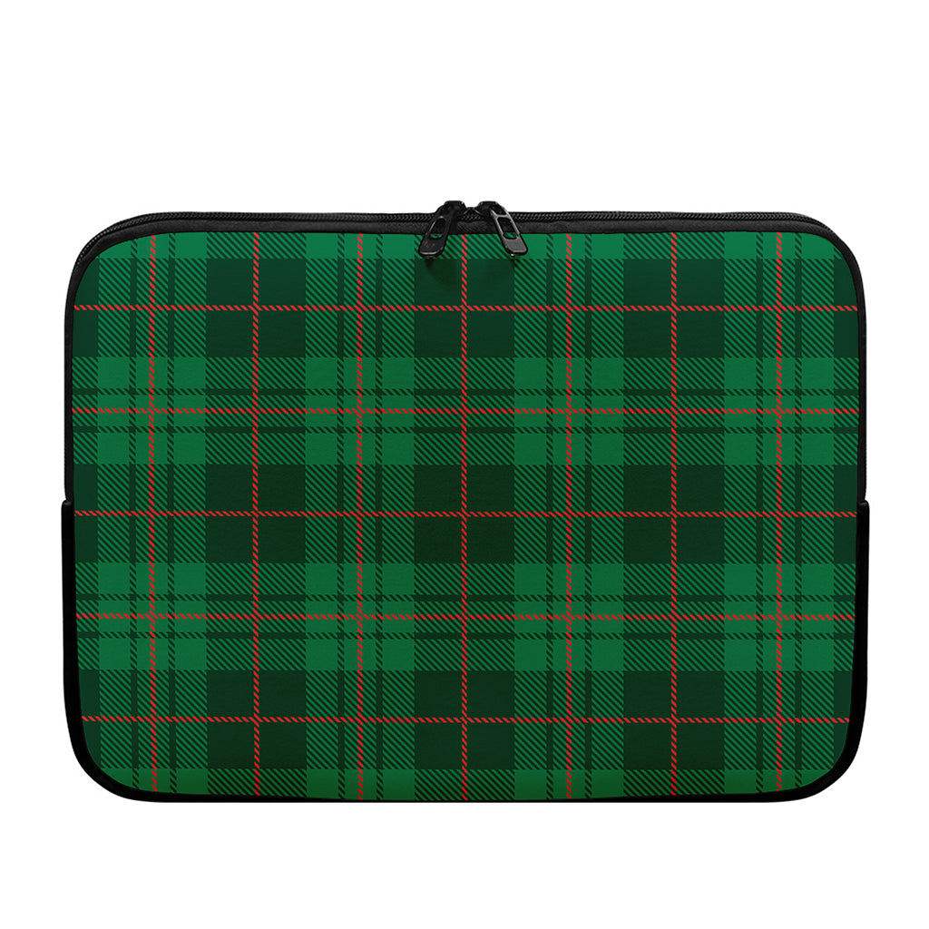 Green And Red Stewart Tartan Print Laptop Sleeve