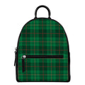 Green And Red Stewart Tartan Print Leather Backpack