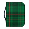 Green And Red Stewart Tartan Print Leather Bible Cover