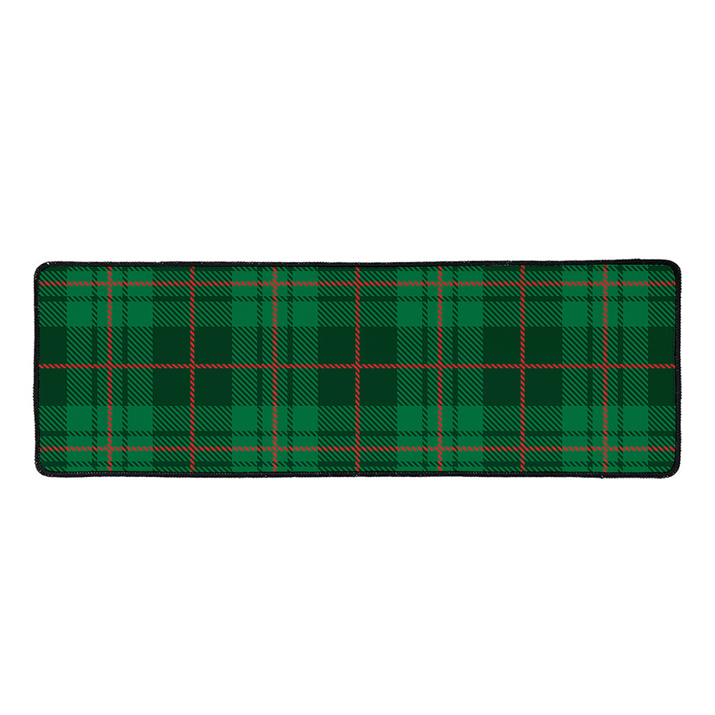 Green And Red Stewart Tartan Print Long Kitchen Mat