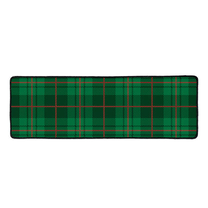Green And Red Stewart Tartan Print Long Kitchen Mat