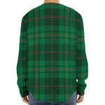 Green And Red Stewart Tartan Print Long Sleeve Baseball Jersey