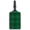 Green And Red Stewart Tartan Print Luggage Tag