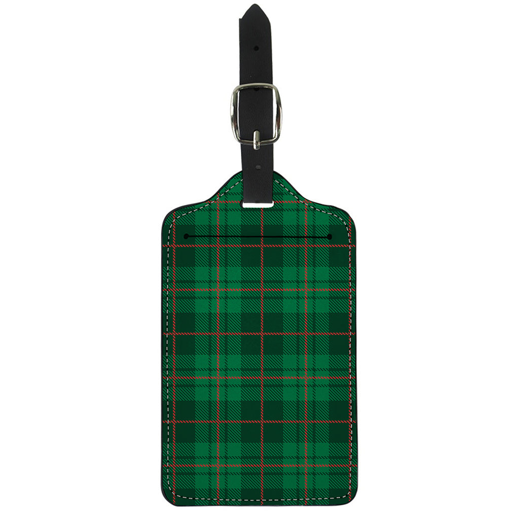Green And Red Stewart Tartan Print Luggage Tag
