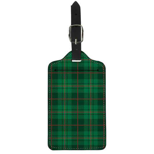 Green And Red Stewart Tartan Print Luggage Tag