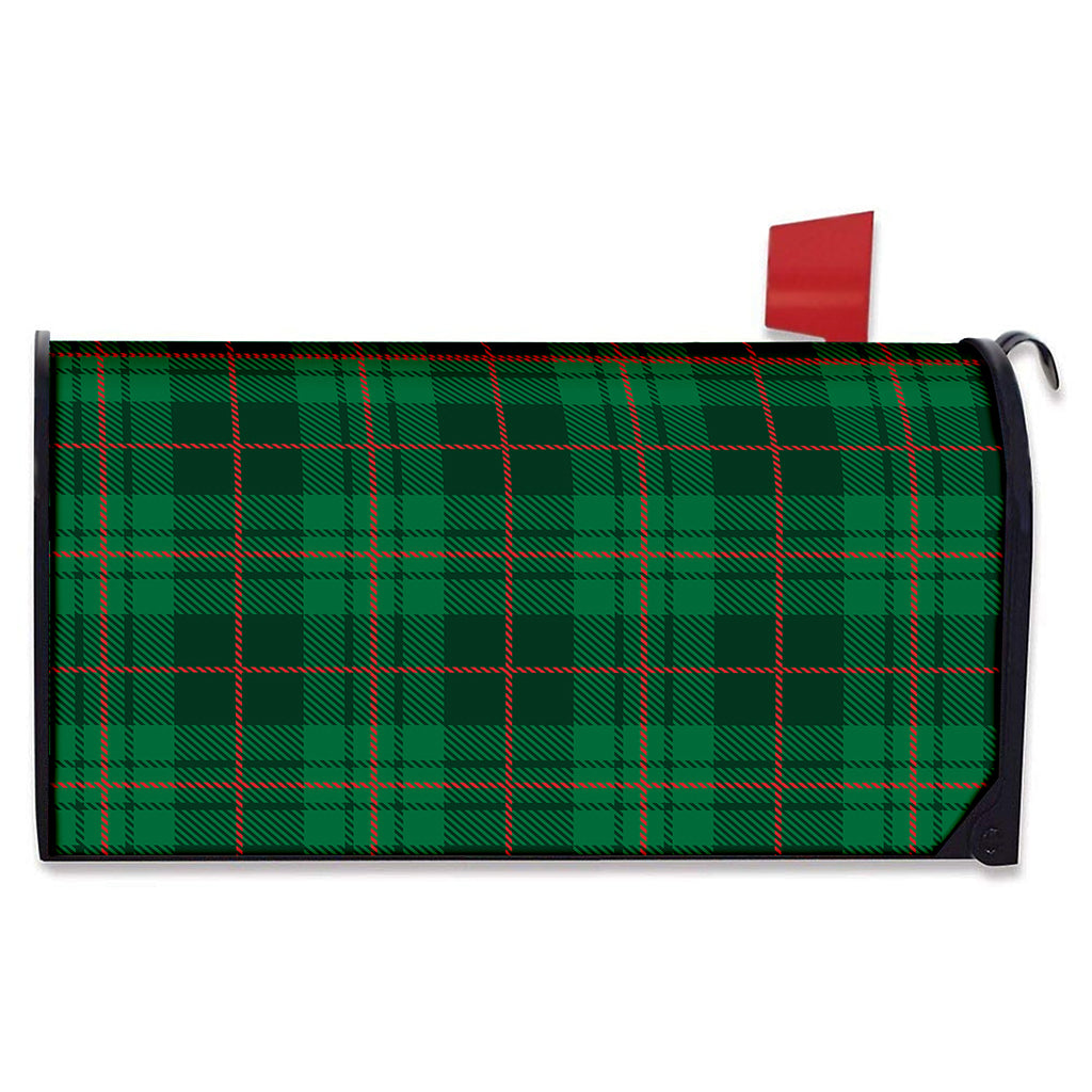 Green And Red Stewart Tartan Print Mailbox Cover