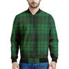 Green And Red Stewart Tartan Print Men's Bomber Jacket