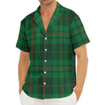 Green And Red Stewart Tartan Print Men's Deep V-Neck Shirt