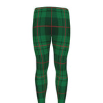 Green And Red Stewart Tartan Print Men's leggings