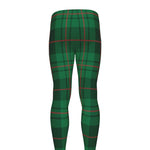 Green And Red Stewart Tartan Print Men's leggings