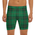Green And Red Stewart Tartan Print Men's Long Boxer Briefs