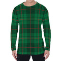 Green And Red Stewart Tartan Print Men's Long Sleeve T-Shirt