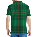 Green And Red Stewart Tartan Print Men's Polo Shirt