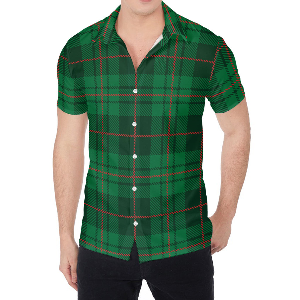 Green And Red Stewart Tartan Print Men's Shirt