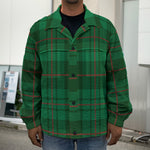 Green And Red Stewart Tartan Print Men's Shirt Jacket