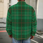 Green And Red Stewart Tartan Print Men's Shirt Jacket
