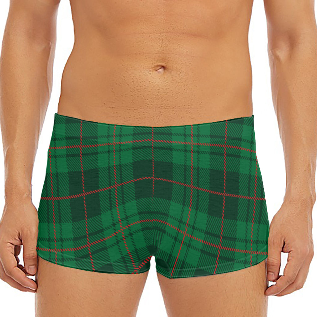 Green And Red Stewart Tartan Print Men's Short Boxer Briefs