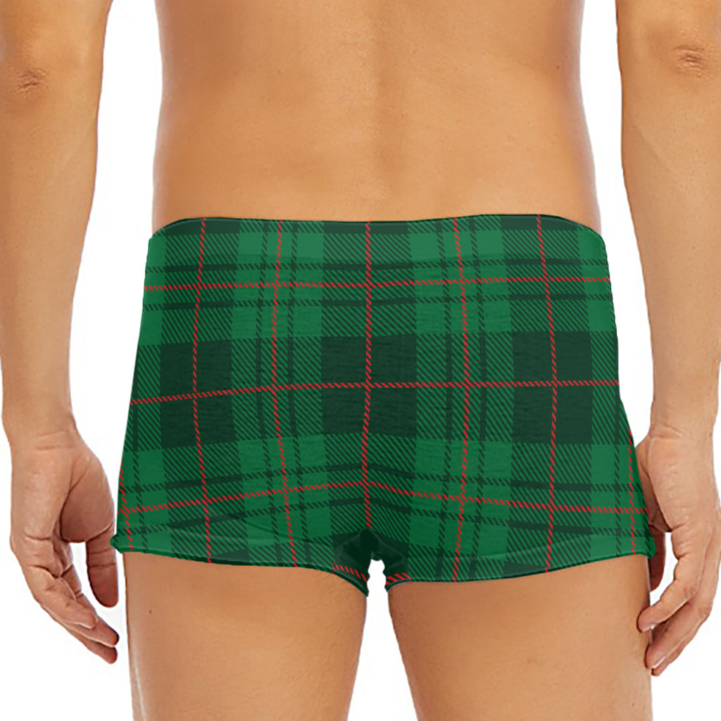 Green And Red Stewart Tartan Print Men's Short Boxer Briefs