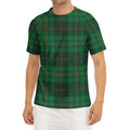 Green And Red Stewart Tartan Print Men's Short Sleeve Rash Guard
