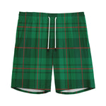 Green And Red Stewart Tartan Print Men's Sports Shorts
