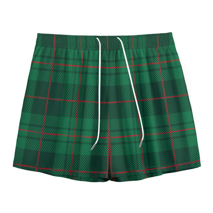Green And Red Stewart Tartan Print Mesh Shorts