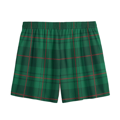 Green And Red Stewart Tartan Print Mesh Shorts