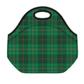 Green And Red Stewart Tartan Print Neoprene Lunch Bag