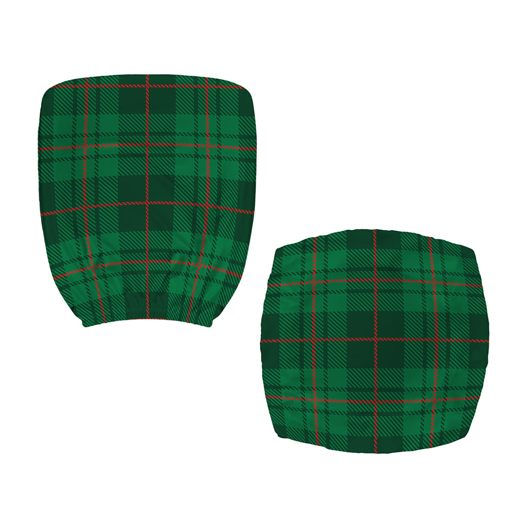 Green And Red Stewart Tartan Print Office Chair Cover