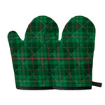 Green And Red Stewart Tartan Print Oven Mitts