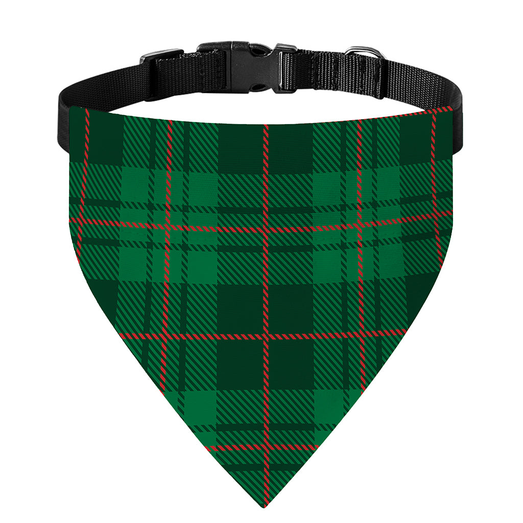 Green And Red Stewart Tartan Print Over The Collar Dog Bandana