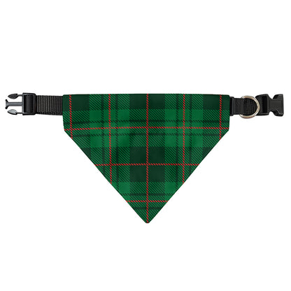 Green And Red Stewart Tartan Print Over The Collar Dog Bandana