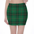 Green And Red Stewart Tartan Print Pencil Mini Skirt