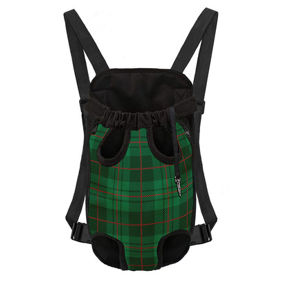 Green And Red Stewart Tartan Print Pet Carrier Backpack