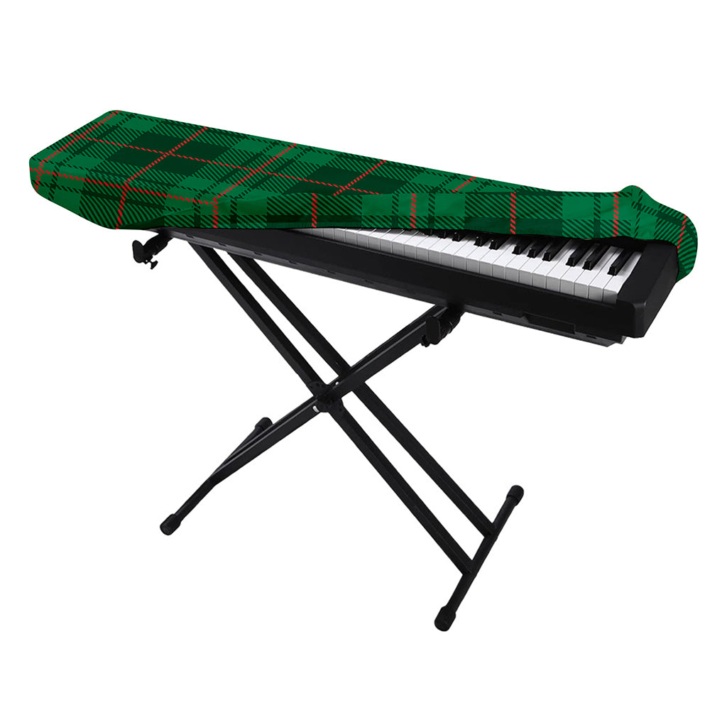Green And Red Stewart Tartan Print Piano Keyboard Cover
