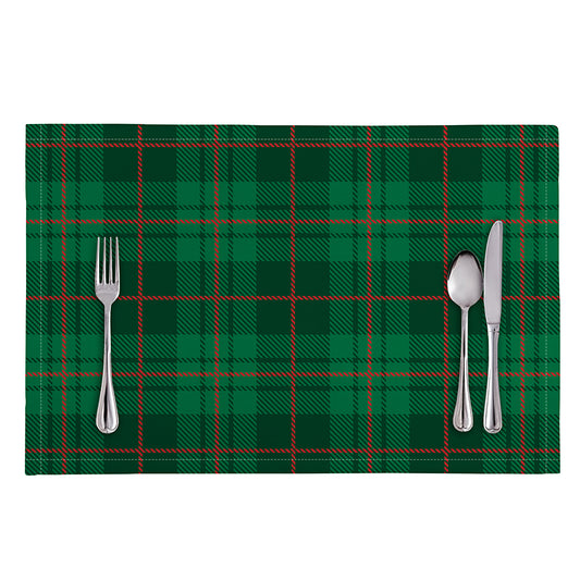Green And Red Stewart Tartan Print Placemat