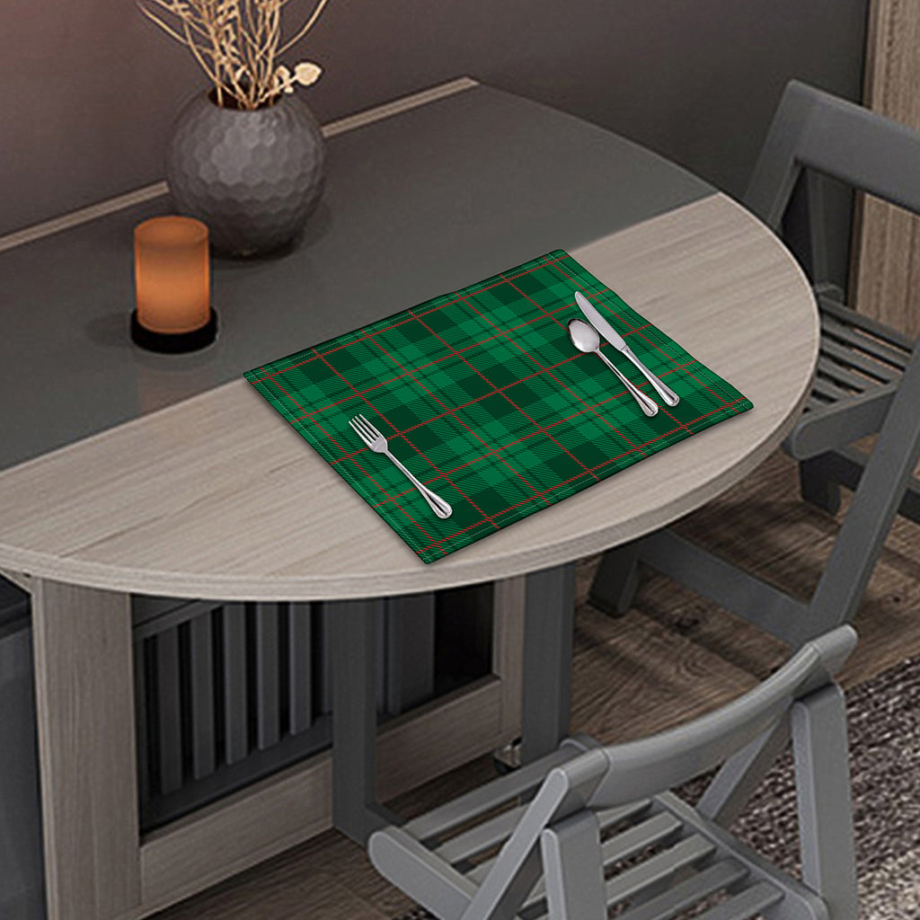 Green And Red Stewart Tartan Print Placemat