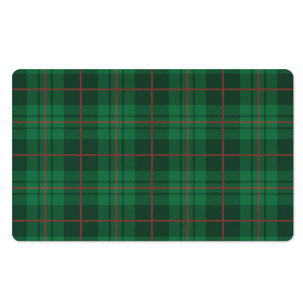 Green And Red Stewart Tartan Print Polyester Doormat