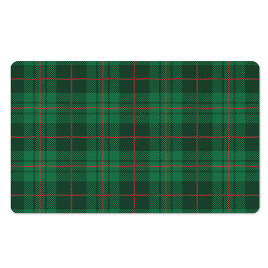 Green And Red Stewart Tartan Print Polyester Doormat