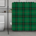 Green And Red Stewart Tartan Print Polyester Shower Curtain