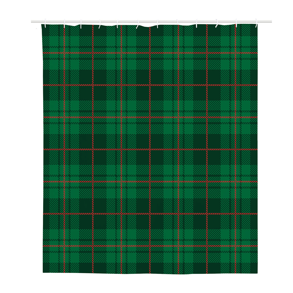 Green And Red Stewart Tartan Print Polyester Shower Curtain