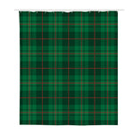 Green And Red Stewart Tartan Print Polyester Shower Curtain