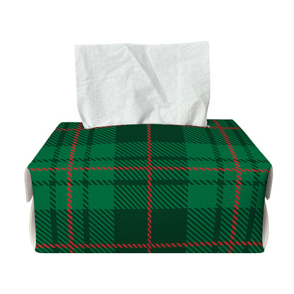 Green And Red Stewart Tartan Print Rectangle Tissue Box Cover