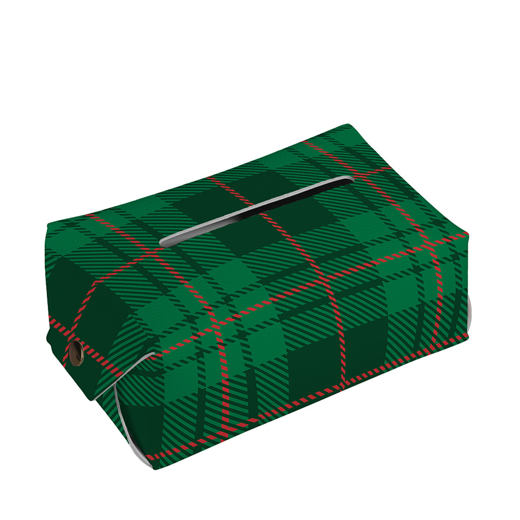 Green And Red Stewart Tartan Print Rectangle Tissue Box Cover
